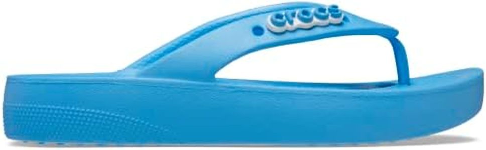 Crocs Women's Classic Flip Flops | Platform Shoes Wedge Sandal, Oxygen, 11