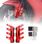 MIKANIX Motorcycle Fork ABS Shocker Protection Mount Front Mudguard Side Protection Anti-Fall Slider Universal for All Bikes (RED)