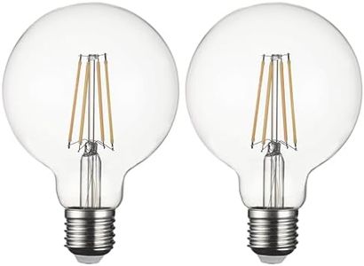 SD LUX LED Light Bulb Base E27 Globe G95, 8 W 850 Lumen Filament Bulbs, Replaces 75 W Filament Bulb, 2700 K Warm White Bulbs, Screw Edison Lamp, Not Dimmable, Pack of 2