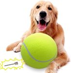 Star-wood Giant 9.5" Dog Tennis Ball Large Pet Toys Funny Outdoor Sports Dog Ball Gift with Inflating Needles