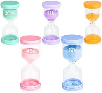 GHVACZS Sablier Coffret, 5 Sabliers de Couleurs, 3 10 30 45 60 Minutes Sablier, Convient pour la Maison, la Salle de Classe, Le Bureau, la Salle de Sport