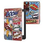 kwmobile Case Compatible with Kobo Aura Edition 2 Case - eReader Cover - Comic Book Symbols Multicolor
