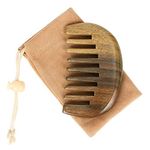 Sandal Wood Comb Anti Static Pocket Comb Wide Tooth Hair Comb Handmade Green Sandalwood Beard Moustache Comb Natural Wood Hair Comb For Women Men Hairs Grooming Detangling 3inch