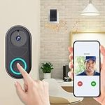 Wireless Ring Doorbell, Smart Doorbell Smart Wireless Remote Video Doorbell Intelligent Visual Doorbell PIR Motion Detection Home Intercom HD Night Vision Wifi Security Door