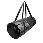 Extra Large Mesh Sports Duffle Bag for Diving Swimming Tubular Football Basketball Volleyball Beach Storage Carry Bag Heavy Duty Net Ball Holdall Fitness Bag with Straps Workout Gym Training Net Bag