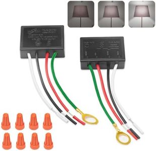 Zeifun Touch Lamp Switch 2 Pack, Touch Lamp Control Module for Dimmable LED, Incandescent, Halogen Bulbs, Lamp Switch Replacement Kit, Touch Dimmer Sensor with 3 Levels Brightness and Wiring Caps