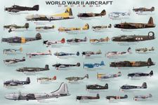 World War II Military Aircraft Educational Chart Poster - 24x36