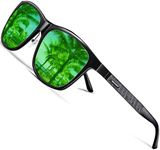 ROCKNIGHT HD Polarized Sunglasses Men Women UV Protection Metal Frame Green Mirrored Lens Couple