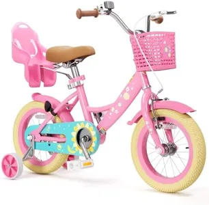 Glaf Toddler Bike 3-5 12 14 16 20 Inch Girls Bike Training Wheels and Baby Doll Seat for 2-12 Years Old Kids Bike Bicycle with Basket Adjustable Seat