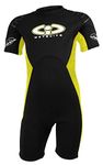 TWF Childs 3mm CIC Titanium Shortie wetsuit (Black/Banana Yellow, Age 12-13)