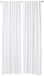 Amazon Basics Room Darkening Blackout Window Curtains with Back Tab Hanging Loops - 52" x 84", White