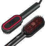 TYMO Ionic Plus Hair Straightener Brush - For Long and Thick Curly Hair, Straightening Brush with Dense Bristles, 16 Temps For All Hair Types, 10 Million Ions, Heating Brush Straightener for Women.