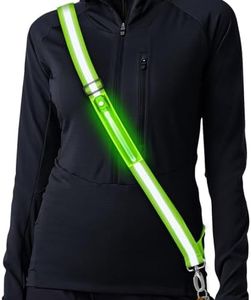 Led Running Belt Reflective Sash High Visibility Light Up Running Safety Gear Night Running Gear Rechargeable Adjustable Walking Lights for Night Time for Men Women Runners Walkers
