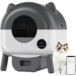 Self Cleaning Cat Litter Tray,66L Automatic Litter Box Safety Sensors App Control 6 Ambient Lights Adjustable,Smart Litter Box Anti-Pinch Smart Robot, Large Cat Toilet For Multiple Cats With Trash Bag