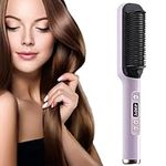 Hair Straightener Brush, Electric Ionic Straightening Brush, Hair Straightener Comb with 30s Fast Heating & 15 Temp Settings, Anti-Scald Auto-Off Hair Straighteners For Women