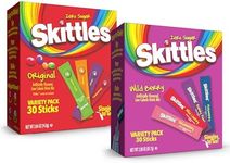 Skittles Singles To Go Wild Berry & Original Flavors Variety Pack, Watertok Powdered Drink Mix, Zero Sugar, Low Calorie, Includes 4 Wild Berry Flavors & 4 Original Flavors, (60 Single Servings)