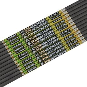 TOPARCHERY Pure Carbon Arrow Shafts 12pcs 33inch Spine 600/500/400/350/300 Green Yellow Gradient (Spine 600)