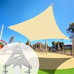 Artpuch Sun Shade Sail with Wire Rope 20'x26' Beige, Commercial Heavy Duty Sun Sail with 8IN Shade Sails Hardware Kit Breathable 98% UV Block for Playgrounds,Backyard (We Make Custom Size)