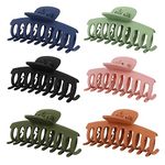 FANTESI 6 PCS Hair Claw Clips Big Claw Clips, Non slip Hair Clip Strong Hold Jaw Clips for Women and Girls Straight, Curly & Wavy Hair (3.6 Inch)