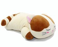 Vintoys Sleeping Cat Hugging Pillow Stuffed Animals Plush Soft Toy Brown 23.5"