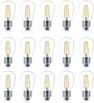 Brightech Ambience PRO Replacement LED Light Bulbs, 2 Watt Vintage LED Edison Bulbs, 3000K Neutral White Dimmable Outdoor String Lights Bulbs, E26 Base - 15 Pack