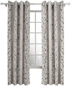 ChadMade Country Style Plum Blossom Polyester 50Wx63L Inch (1 Panel) Blackout Lined Curtain Drape Silver Nickel Eyelet Grommet SOFITEL Collection for Bedroom | Living Room | Club | Restaurant