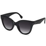 SOJOS Retro Oversized Cateye Sunglasses for Women Large Vintage Trendy Shades SJ2074, Black/Grey