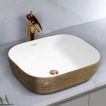 Plantex Ceramic Table Top Wash Basin/Basin for Bathroom/Washbasin/Bathroom Sink - Indo European Collection (19.6x15x5.5 Inch)