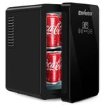 Enventor Mini Fridge 6 Litre, 8 Can Mini Fridges for Bedrooms, AC+12V DC Power Cooler & Warmer, LCD Customize Temperature Control, Portable Small Fridge for Car, Travel, Home, Skincare, Drinks, Fruit