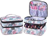 Double-Layer Nail Varnish Storage Case, Essential Oil Bag for for Nail Varnishes and Manicure, Nail Varnish Holder, Holds 30 Bottles (15ml - 0.5 fl.oz) (Leaf)