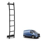 Rhino Black Van Ladder for the Maxus Deliver 9 (2020+) [Note: Only Suitable for Models with Medium Roof (H1)] Heavy Duty Anti-slip Steps (With Fixing Kit)