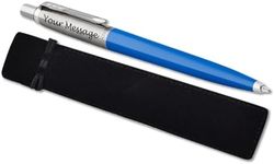Parker Jotter Ballpoint personalised parker pen engraved In Classy Gift Bag Ideal Anniversary or Birthday Gift Perfect For Men & Women Engraved Parker Pen With Laser Engraving (Blue)