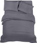 Utopia Bedding 4 Piece King Bedding Set - Pack of 6 - Duvet Cover, Fitted Sheet with Pillow cases - Soft Brushed Microfiber Polyester (Grey)