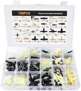 32 Size 159PCS Automotive Vacuum Tubing Connector Vacuum Tee Connector Assortment Kit 1/8" 3/16" 1/4" 5/16" 3/8"