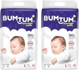 Bumtum Baby Overnight Diaper Pants - Size L (9-14 kg), 36 Count | All night Absorption with Pillow Soft Comfort | No Leak | 100% Rashfree | With soothing Chamomile Microbial Layer | Pack of 2