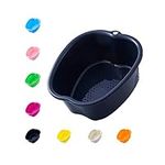 Large Foot Bath Spa Bowl Plastic Pedicure Bowl Massage Foot Tub,for Pedicure, Detox and Massage, Perfect to Soak Your Feet, Toe Nails and Ankles,Can be Soaked to Remove Dead Skin and Calluses(Black)