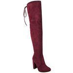 Fashion Thirsty Womens Ladies Thigh High Boots Over The Knee Stretch Party Block Mid Heel Size