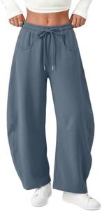 Trendy Queen Women's Barrel Sweatpants Wide Leg Lounge Fleece Pants