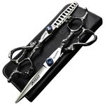 5.5/6/7.5/7/8-inch Professional Hair Clippers, Japanese 440C Jewelry Scissors (6 inches -2pc-B)