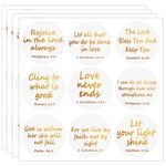 Jesus Faith Stickers,1.5 Inch Bible Verse Gold Foil Stickers Christian Christmas Religious Inspirational Stickers Scripture Inspirational Sticker Bible Quote Stickers,120 Pcs