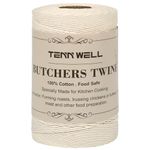 Tenn Well Butchers String, 656 Feet Strong Cotton Kitchen Twine Food Safe Oven Cooking String for Meat Trussing Tying, Chicken Roasting and Sausage Making (Beige)