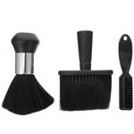 OSALADI 3pcs Black Barber Brush Neck Duster,Neck Duster Brush Set,Soft Cleaning Hairbrush Hair Sweep Brush,Salon Household Hair Cleaning Brush for Hair Cutting Neck Face Cleaning