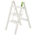 3 Step Ladder, RIKADE Folding Step Stool with Wide Anti-slip Pedal, Aluminum Portable Lightweight Ladder for Home, Kitchen and Office Use, 330lb capacity