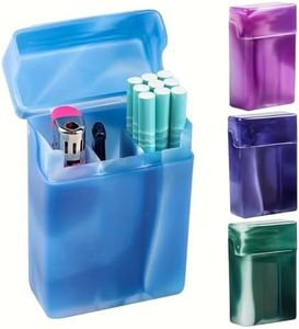 Plastic Cigarette Case, Flip Top Design, Multiple Colors Available1pcs (Blue)