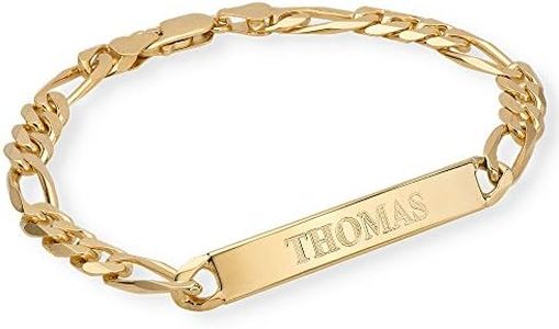 MyNameNecklace MYKA - Personalized Signature Men’s ID Bracelet in Sterling Silver 925/Gold Plated - Custom Jewelry for Him – Gift for Boyfriend, Husband - Gifts for Birthday, Valentine’s Day, 8.6