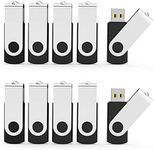 16GB USB Flash Drive, Aiibe 10 Pack 16GB USB Stick Bulk USB 2.0 Memory Stick Thumb Drive Zip Drive Jump Drives for Data Storage (Black,10Pack)