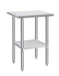 Hally Stainless Steel Table for Prep & Work 24 x 18 Inches, NSF Commercial Heavy Duty Table with Undershelf and Galvanized Legs for Restaurant, Home and Hotel