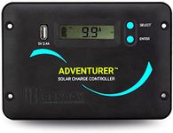 Renogy Adventurer 30A Solar Charge Controller, 12V/24V Negative Ground PWM Flush Mount Charge Controller with LCD Display, for Sealed, Gel, Flooded and Lithium Batteries