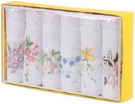 Boxed Ladies Handkerchiefs, Embroidery Women Cotton Handkerchiefs Lace Hankies 100% soft Cotton Handkerchief