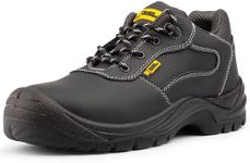 Black Hammer Men's Safety Trainers Steel Toe Cap and Midsole Protection Work Shoes for Professional Outdoor Jobs Warehouse & Utility Footwear Full-Grain Leather with Memory Foam Insoles Harry (7 UK)